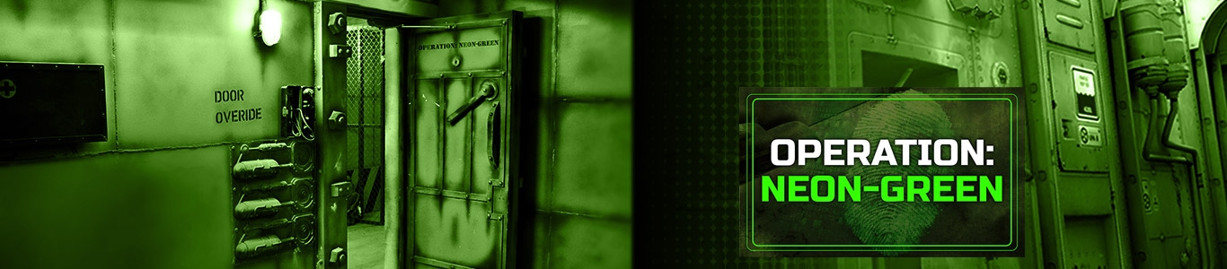 Escape Game Operation Neon Green, Roomrider SG. Singapore.