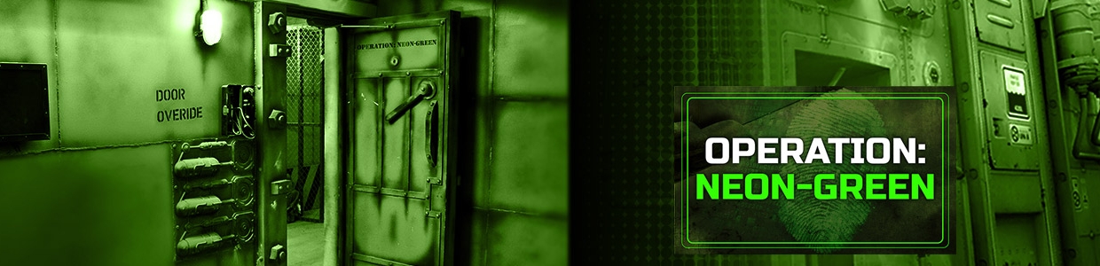 Escape Game Operation Neon Green, Roomrider SG. Singapore.